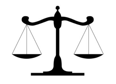 Graphic of scales of justice